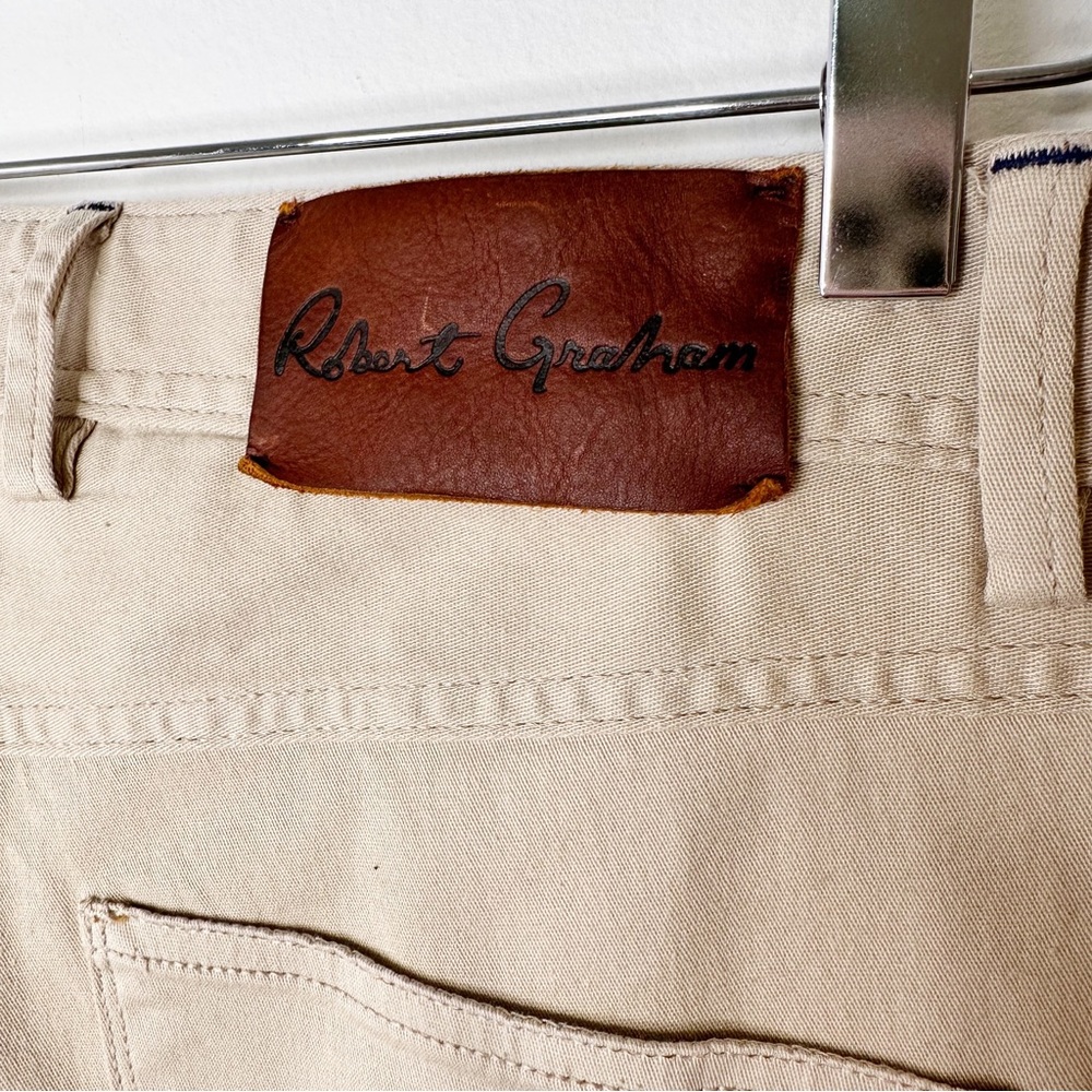 Robert Graham Classic Yates Khaki Tan Pants Size 32 - Picture 7 of 9